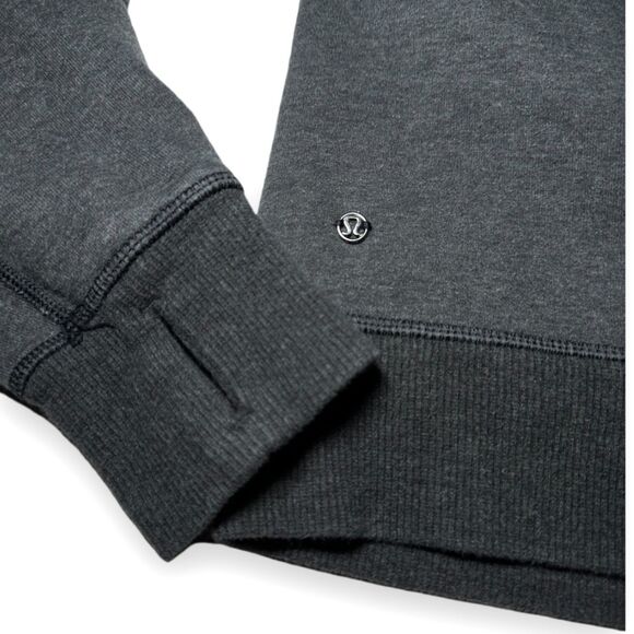 Lululemon Hug It Out Full Zip Sweater Funnel Neck Heathered Black/Grey 12 - Picture 8 of 16